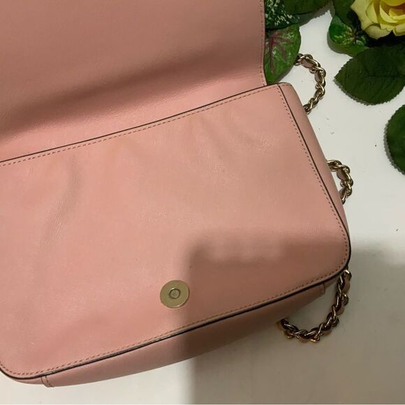 Tory Burch Robinson pink saffiano leather crossbody clutch bag - Picture 9 of 13